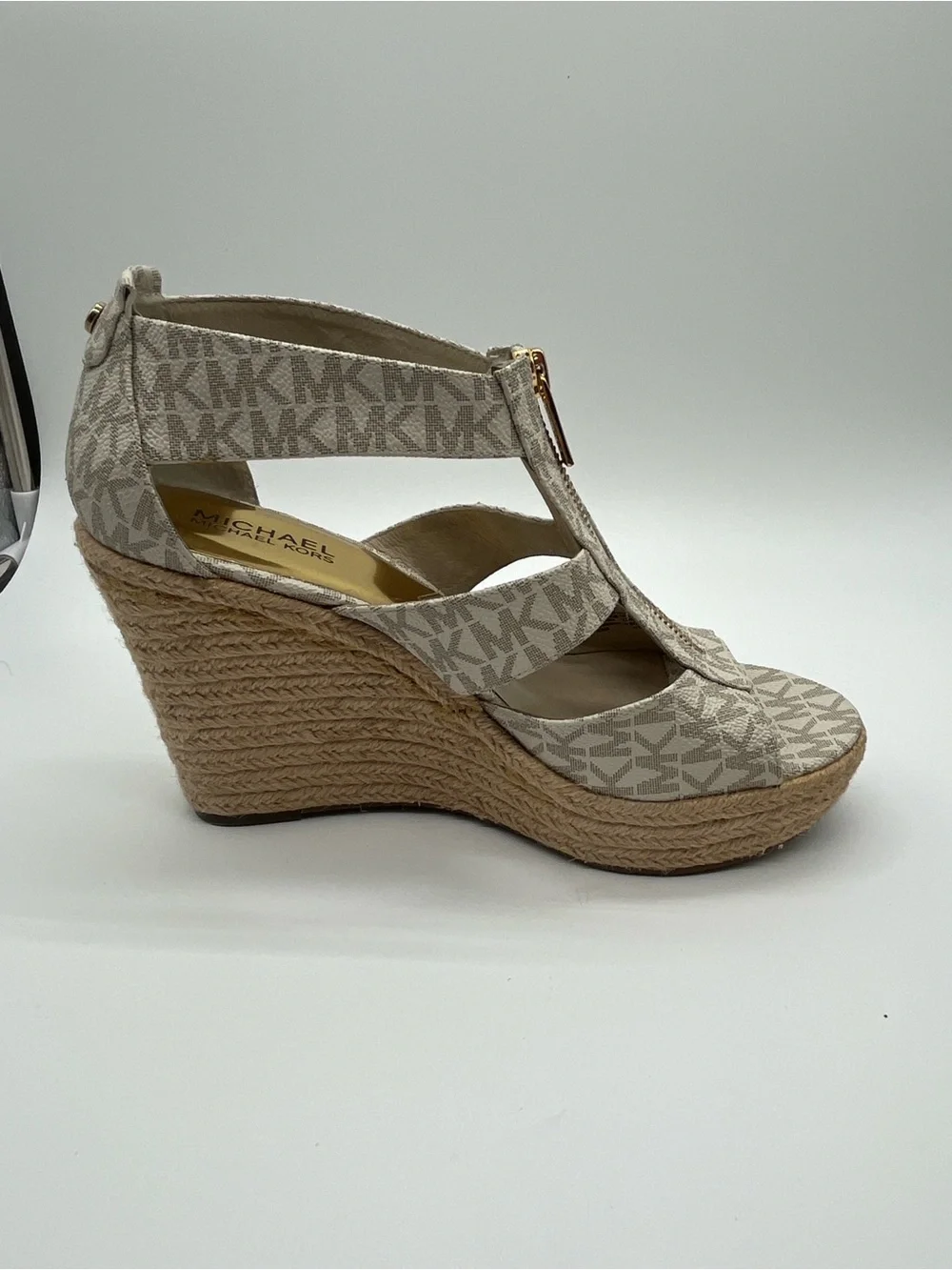 Michael Kors Damita Logo Espadrille Wedge Sandals. Excellent condition.  8 1/2 M